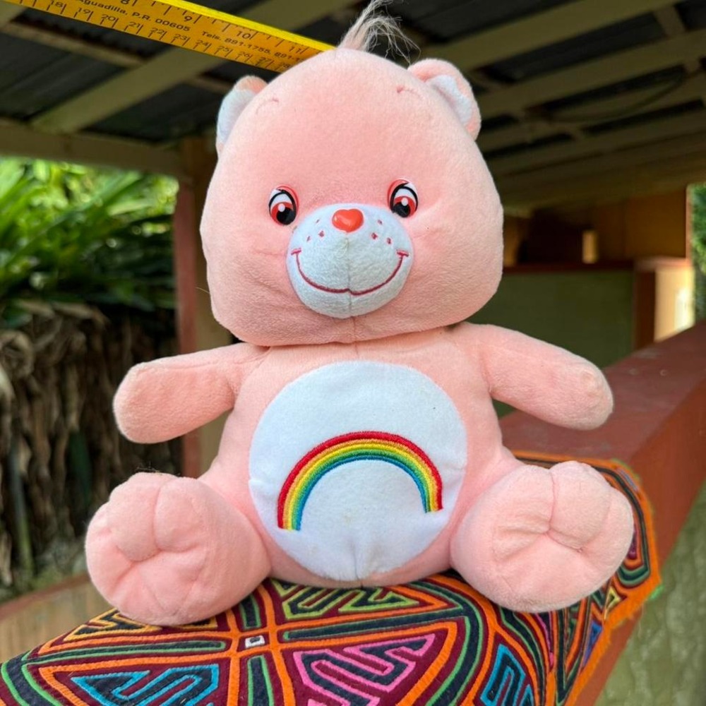 Care Bears Cheer Bear Plush 2003 Pink‎ Rainbow Retired Toy Doll Stuffed Animal